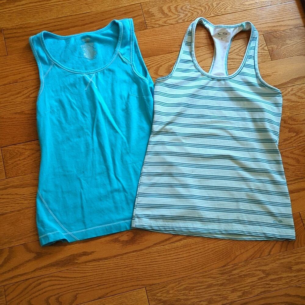 9 by Champion Blue Stripes Racerback & Danskin Tank Top Bundle
